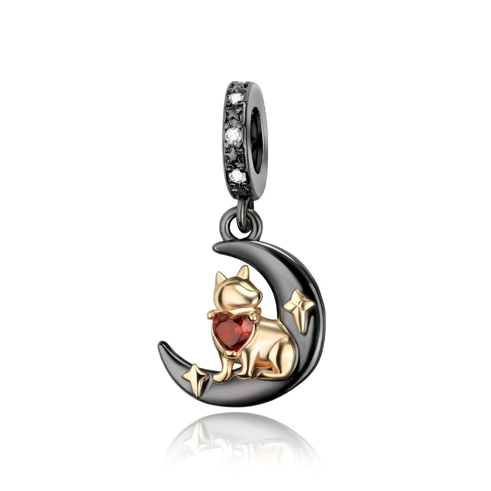 Heißer Verkauf 925er Sterlingsilber, niedliche Panda-Perlen und Pinguin-Anhänger, passend für Schlangenarmband, Boutique-Halskette, schwarzer Anhänger, Geschenk