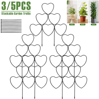 3/5Pcs Metall Garten Spalier Stapelbare Anlage Klettern Spalier Indoor Outdoor Garten Topf Racks Gartenarbeit Zubehör für Topf