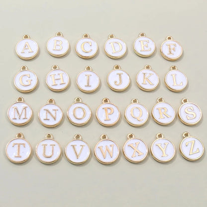 26 Stück 12x14mm A-Z Buchstaben Charms Emaille Alphabet Initial Letter Charms Anhänger Handgemachtes DIY Armband Schmuck Herstellung Zubehör