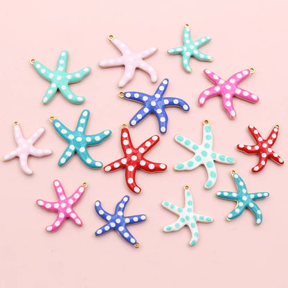 10 Stück 2 Größen Edelstahl Seestern Charms Anhänger Emaille DIY Schmuck Herstellung Zubehör Zubehör Zubehör Armband Halskette Ohrringe