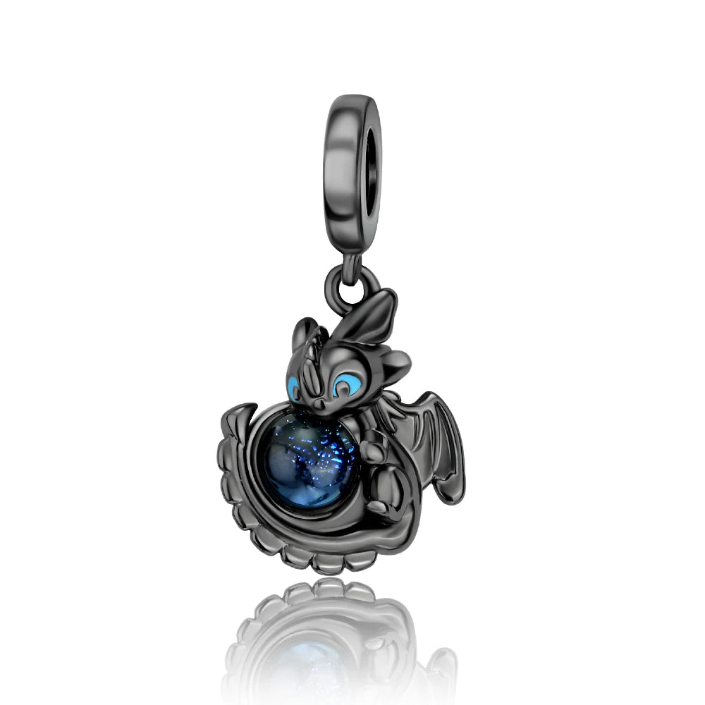 Heißer Verkauf 925er Sterlingsilber, niedliche Panda-Perlen und Pinguin-Anhänger, passend für Schlangenarmband, Boutique-Halskette, schwarzer Anhänger, Geschenk