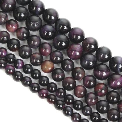 Natursteinperlen, mehrfarbig, Tigerauge, lose Distanzperlen für die Herstellung von Armbändern, Schmuck, DIY-Zubehör, Auswahlgröße 4/6/8/10/12 mm