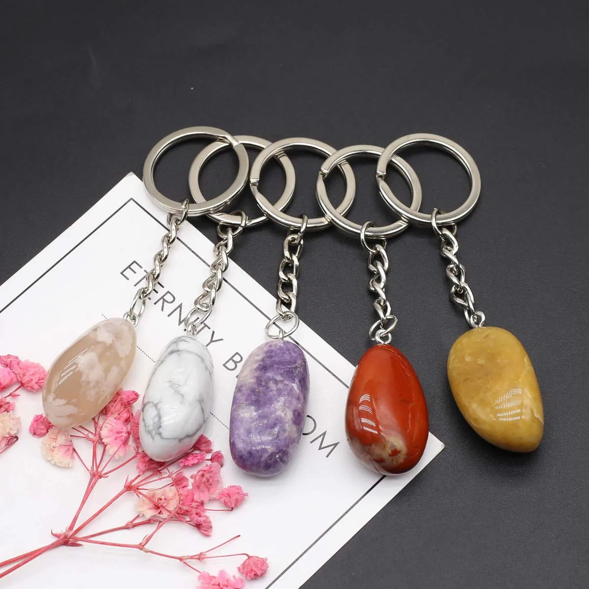 Natürliche rohe Erz Schlüssel anhänger Edelstein Reiki Heilung Quarz Achat Citrin unregelmäßige Stein Anhänger Charms diy Schmuck machen Zubehör