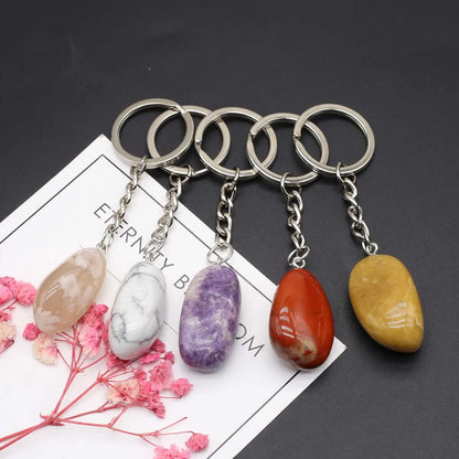 Natürliche rohe Erz Schlüssel anhänger Edelstein Reiki Heilung Quarz Achat Citrin unregelmäßige Stein Anhänger Charms diy Schmuck machen Zubehör