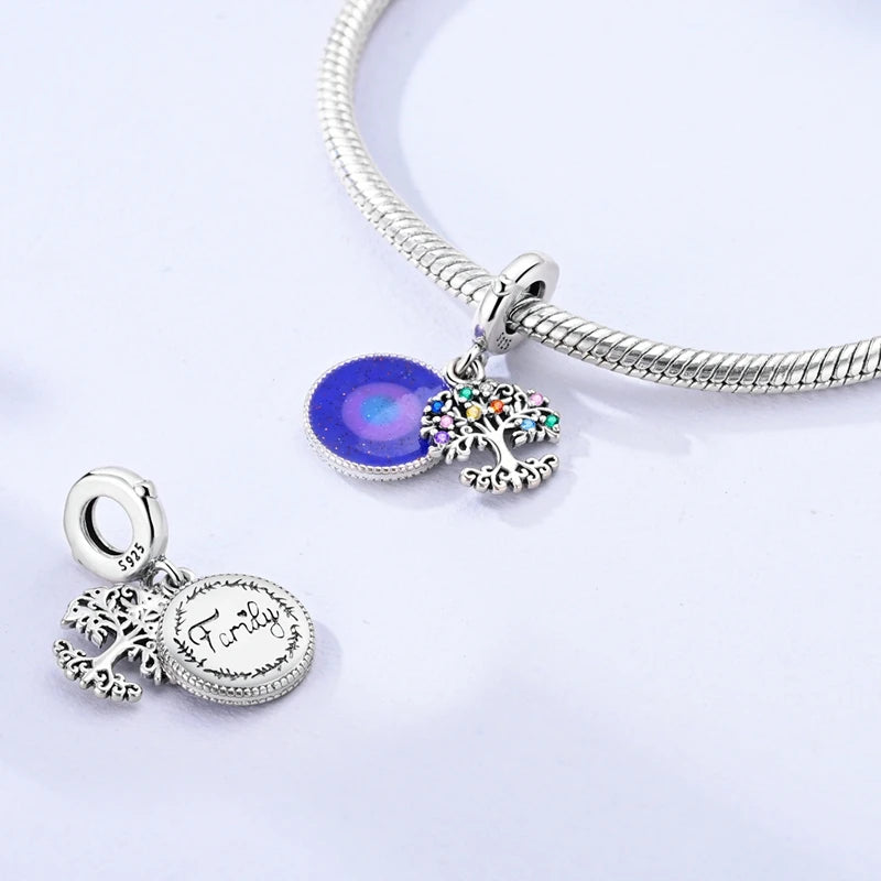Charms aus 925er Silber, Baum des Lebens, passend für Original-Armbänder, Halsketten, Anhänger, Schmuck, Damen-Geschenk