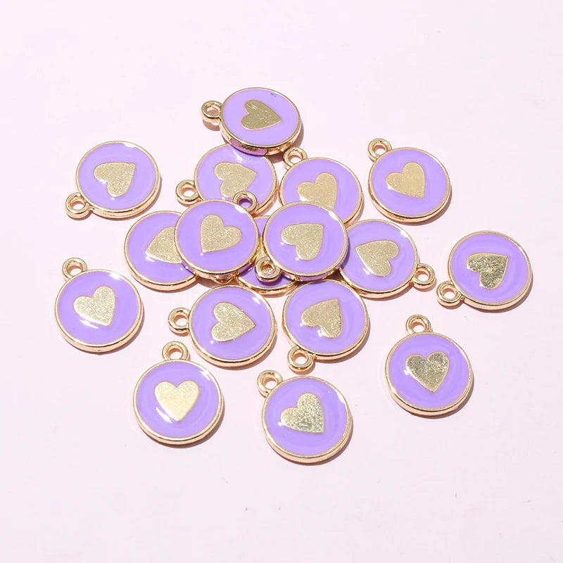 20 Stück Emaille Herz Charms Anhänger doppelseitig 14,5 x 12 mm DIY Schmuckherstellung Zubehör Erkenntnisse für Armband Ohrringe Halskette
