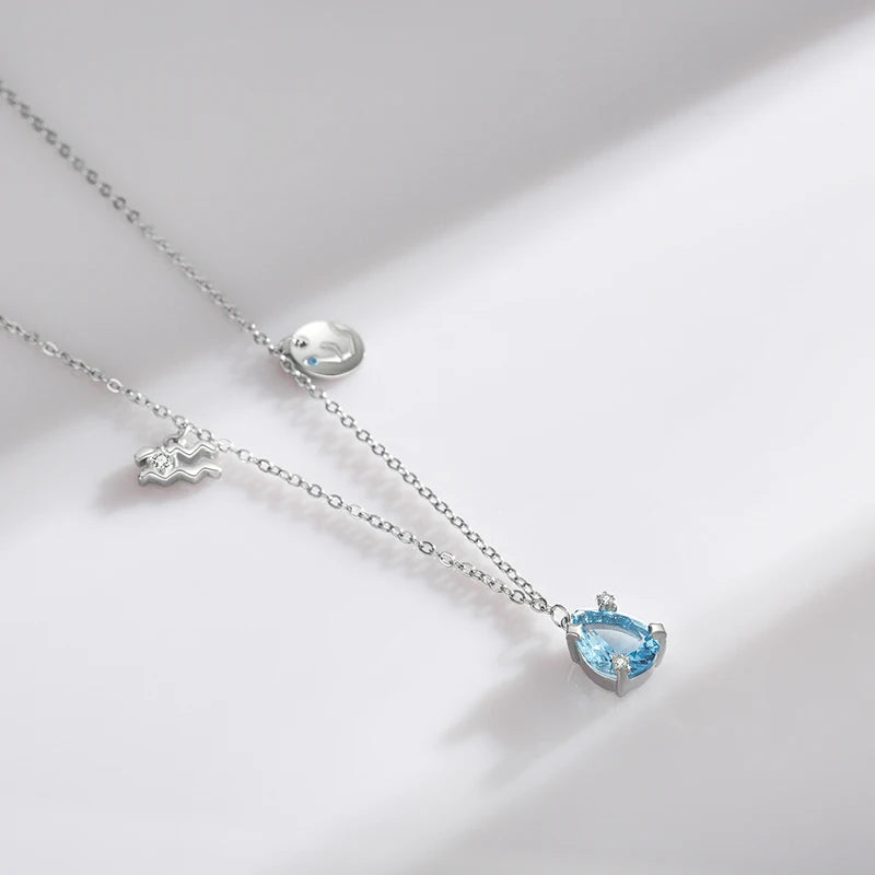 Modian 925 Sterling Silber Regenbogen Zirkonia Skorpion Geburts stein Sternzeichen Symbol Charme Anhänger Halsketten für Frauen edlen Schmuck