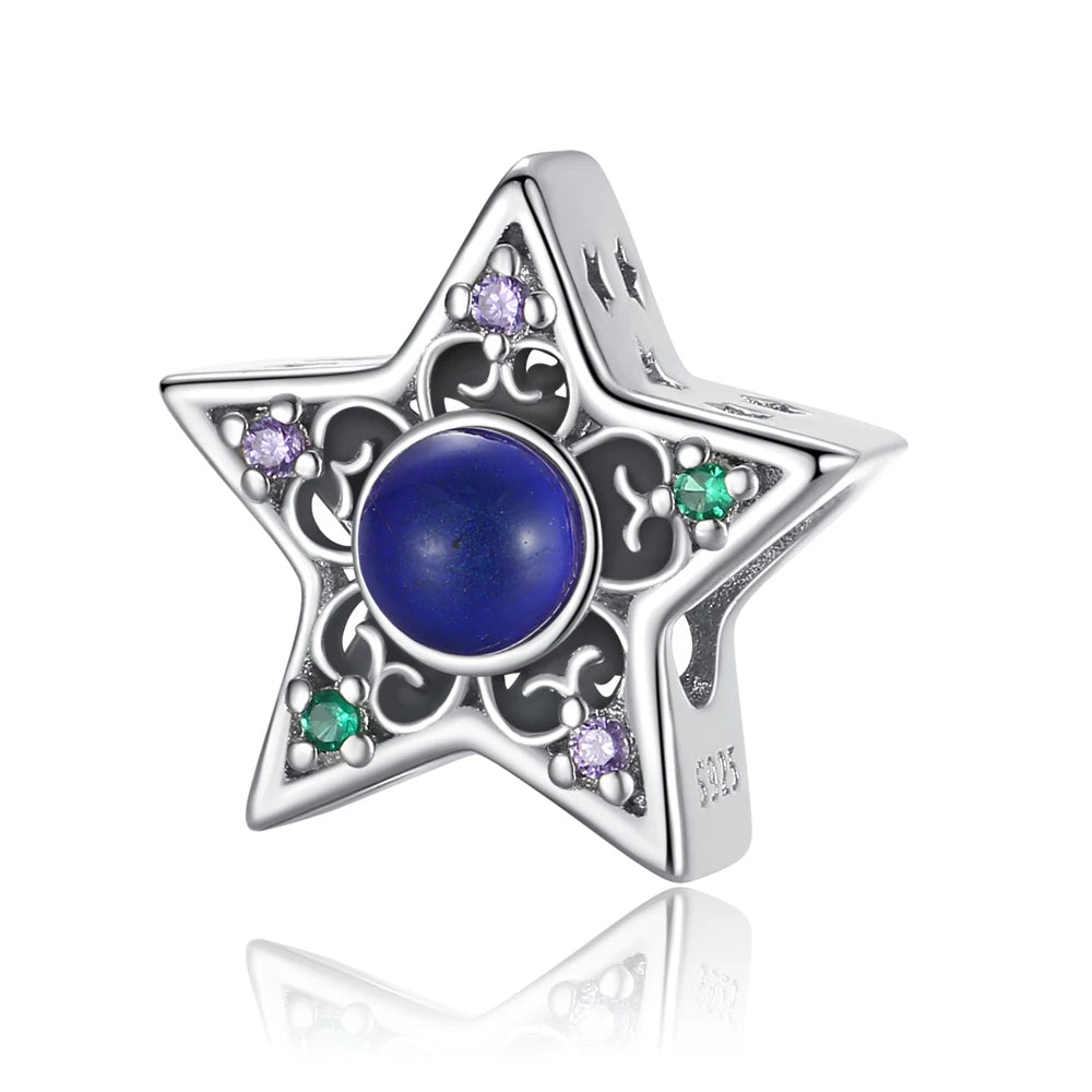 Blaue Serie 925 Sterling Silber Eidechsen-Herz Roboter Kaffee Mit Blumen Charms Passend für DIY Armband Halskette Casual Party Geschenke