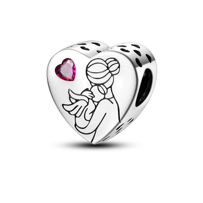 Charm-Perle aus 925er-Sterlingsilber, Mutter-Geschenk, Mutter, Liebe, glückliche Familie, baumelnd, passend für Original-Armreif, Halskette, DIY-Schmuck
