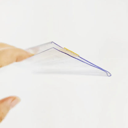 H5cm Kurze Kunststoff-PVC-Clip-Halterung für Regal, Preisschild, Etikettenhalter, Display-Datenstreifen, Klebeband, 1 Packung